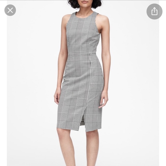 Banana Republic Plaid Bi-Stretch Sheath Dress NEW - Picture 2 of 11